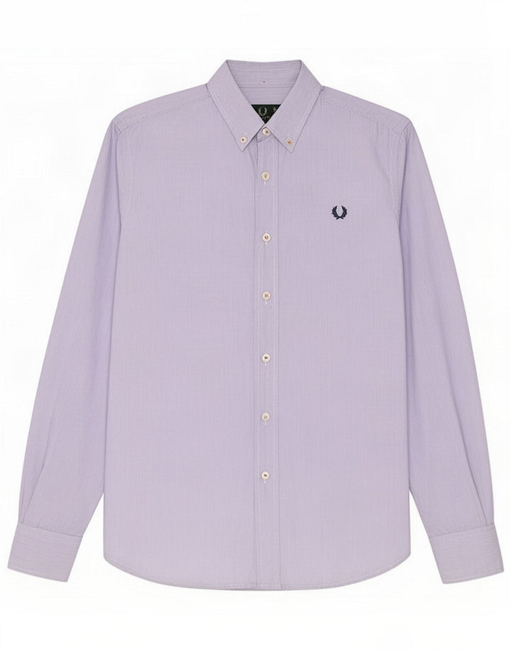 Fred Perry Herreskjorte Small Blue Pinstripe Cotton