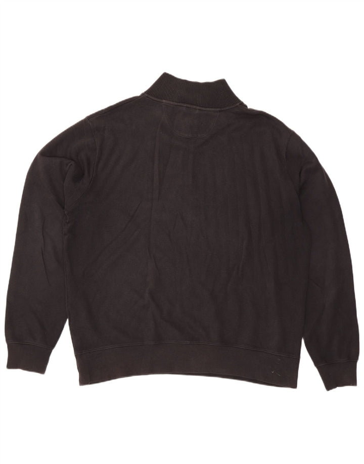 Gant Herre Zip Neck Jumper Sweater 2XL Sort Bomuld