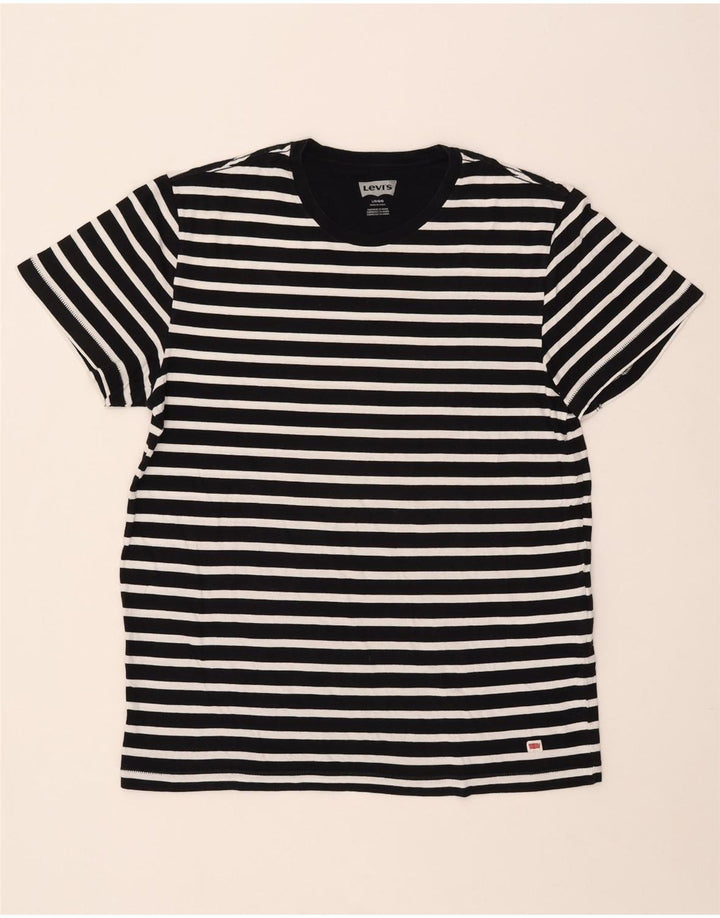 Levi's Herre T-shirt Top Stor sort stribet bomuld
