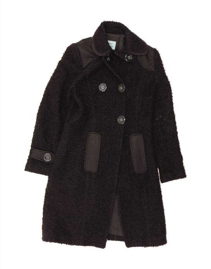 GUESS BY MARCIANO Womens Double Breasted Coat IT 44 Medium Black Cotton Vintage Guess By Marciano and Second-Hand Guess By Marciano from Messina Hembry 