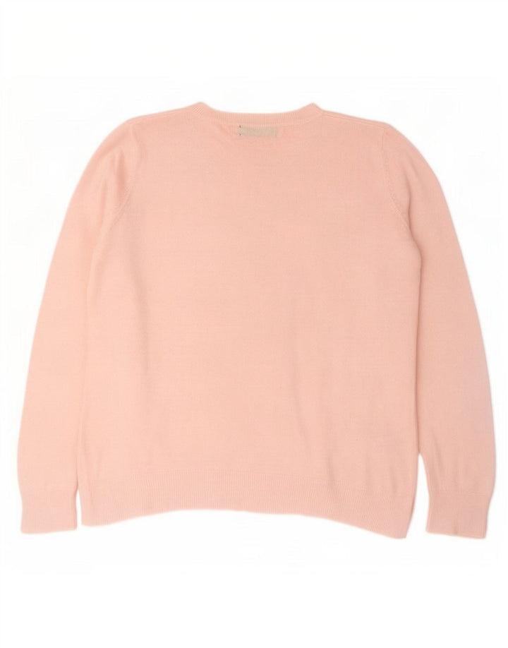 Marks & Spencer Dame Oversized Boat Neck Jumper Sweater UK 16 Large Pink