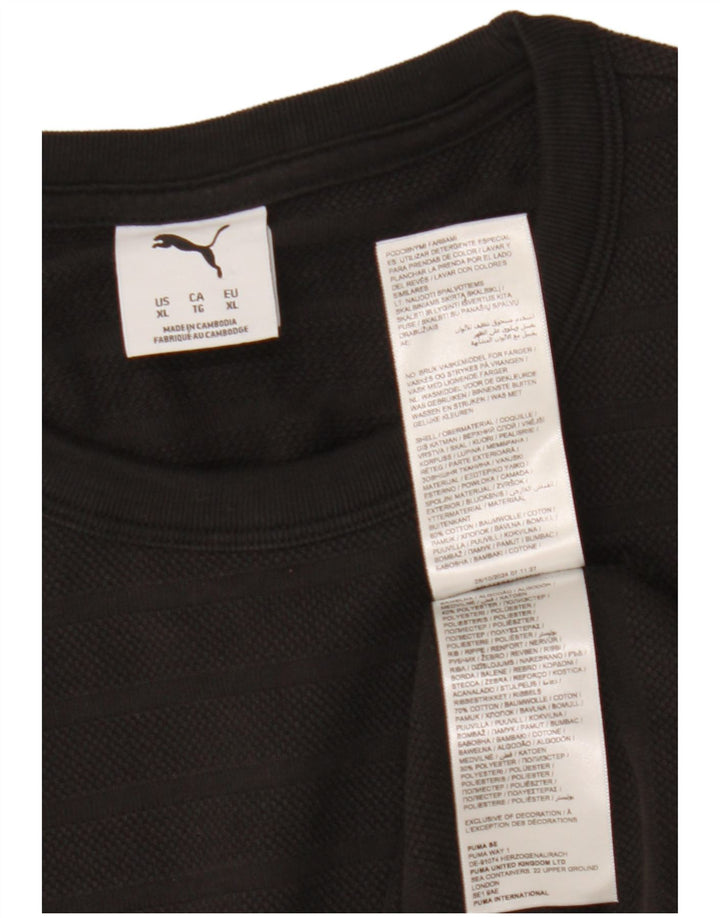 PUMA Mens Big & Tall T-Shirt Top XL Black Cotton