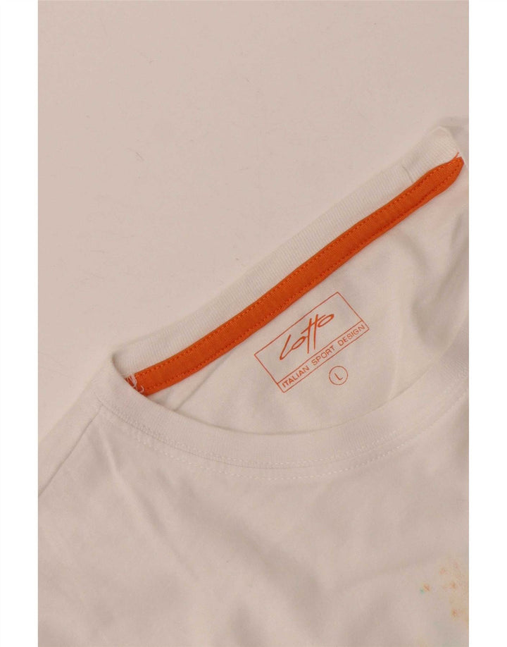 Lotto Dame Grafisk T-Shirt Top UK 16 Large White