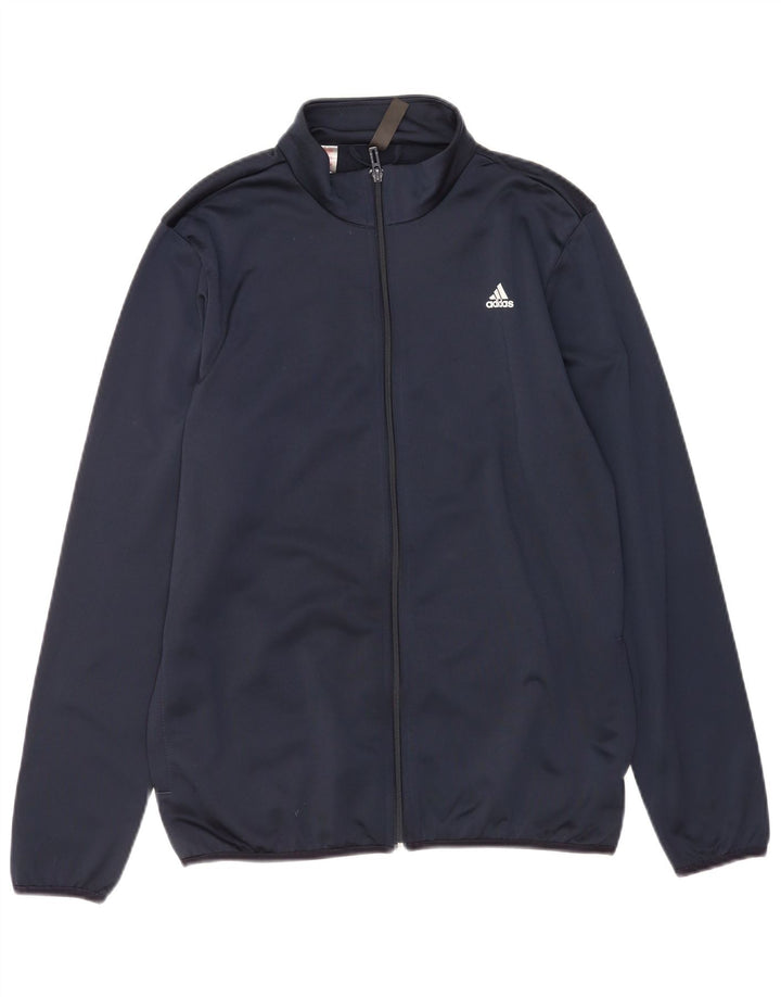 Adidas drenge grafisk træningsdragt topjakke 15-16 år marineblå polyester