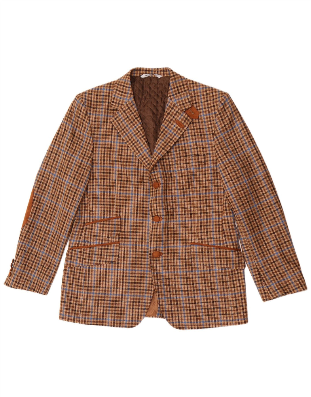 Bostonian Herre 3-knaps blazerjakke IT 52 XL Brun Houndstooth Uld