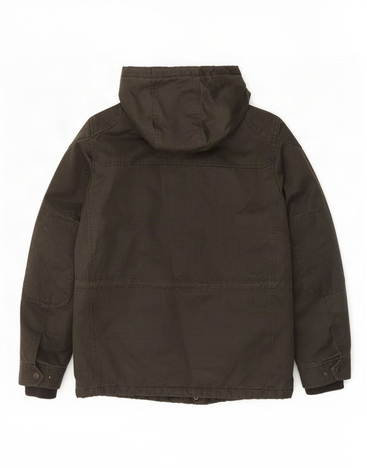 Fat Face Herre Hooded Utility Jacket UK 38 Medium Khaki Cotton