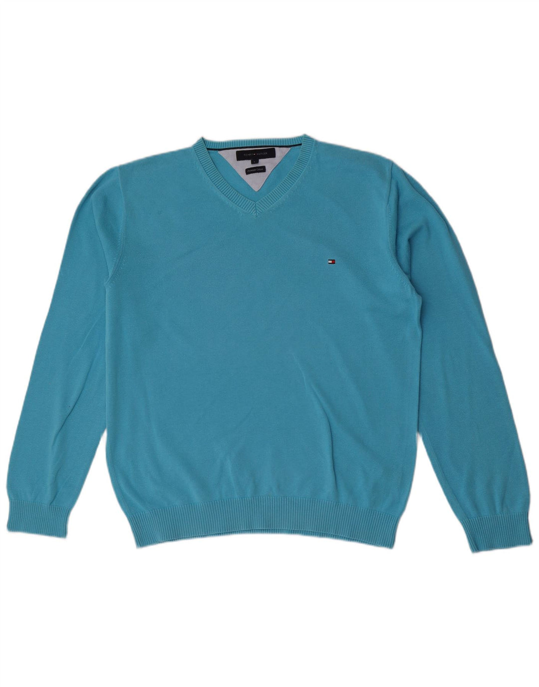 Tommy Hilfiger Herre V-hals sweater Stor Blå Bomuld