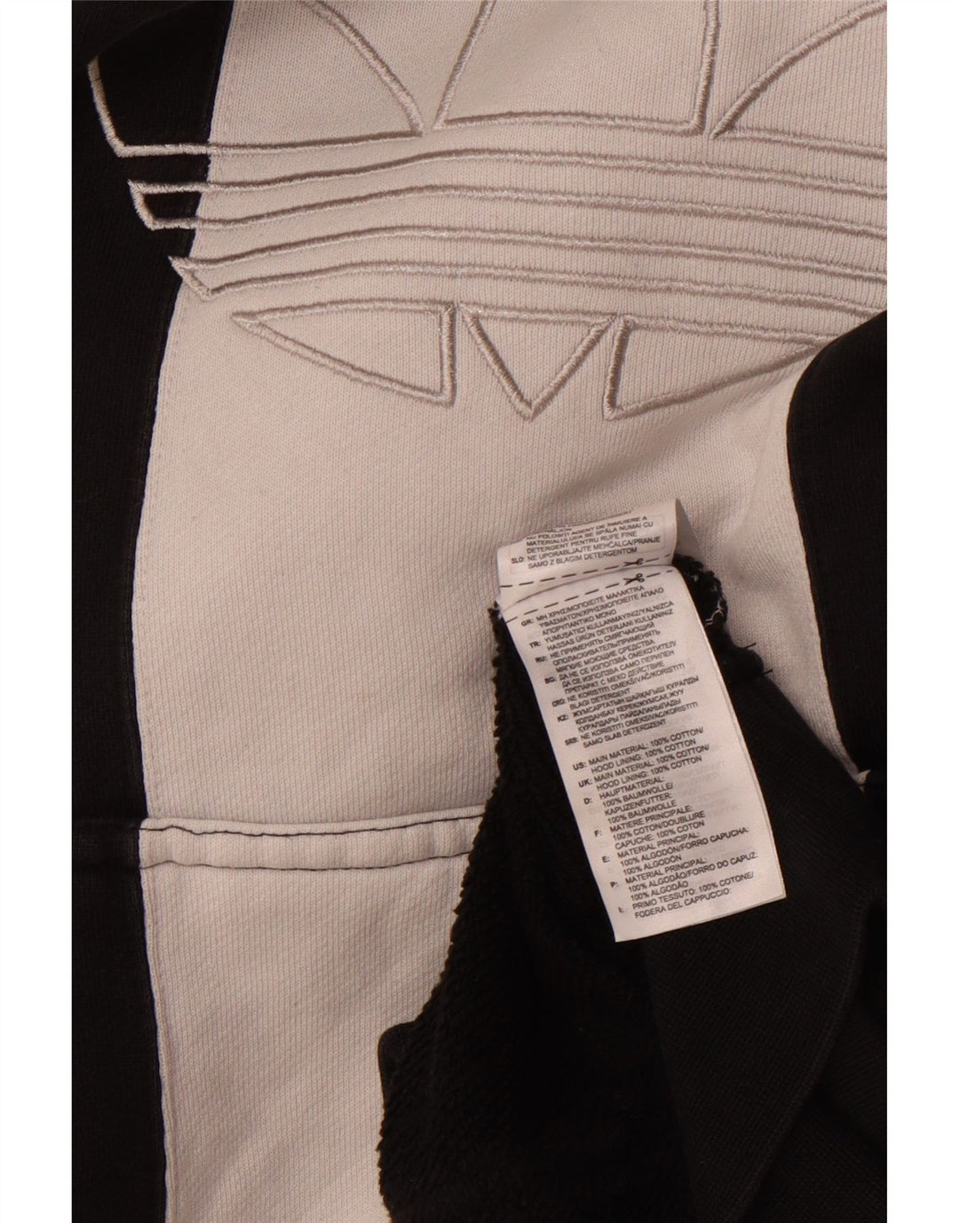 ADIDAS Grafisk hættetrøje til mænd Stor Sort Colourblock Bomuld