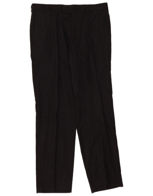 Hugo Boss Herre Pegged Suit Bukser EU 54 2XL W36 L34 Sort nålestribet uld