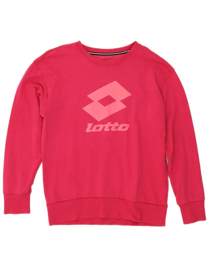 Lotto Dame Sweatshirt Jumper UK 14 Medium Pink Bomuld