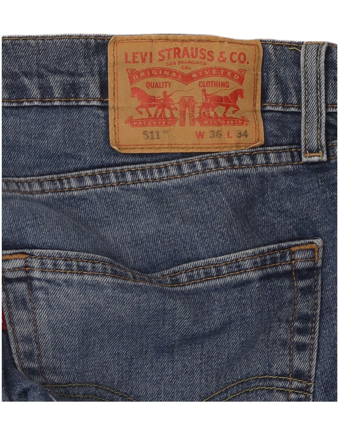 LEVI'S Slim Jeans til mænd W36 L34 Blå bomuld