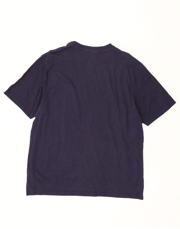 Fila Herre grafisk T-shirt Top XL Marineblå Colourblock Bomuld