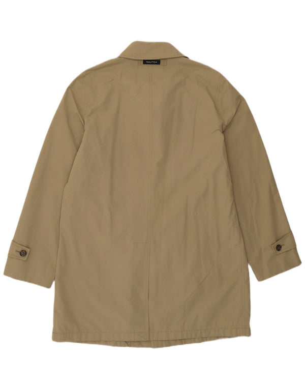 Nautica Herre Overfrakke UK 38 Medium Khaki Polyester Classic