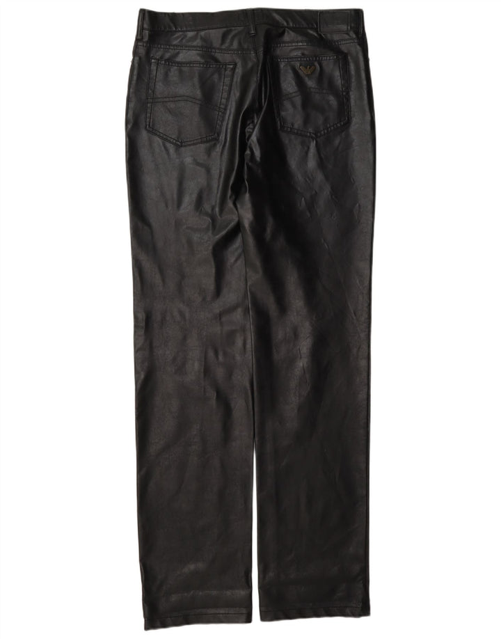 Armani Dame Læderbukser W30 L35 Sort