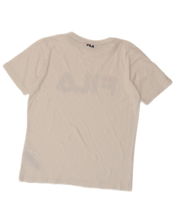 Fila Boys Grafisk T-Shirt Top 15-16 År Hvid Bomuld