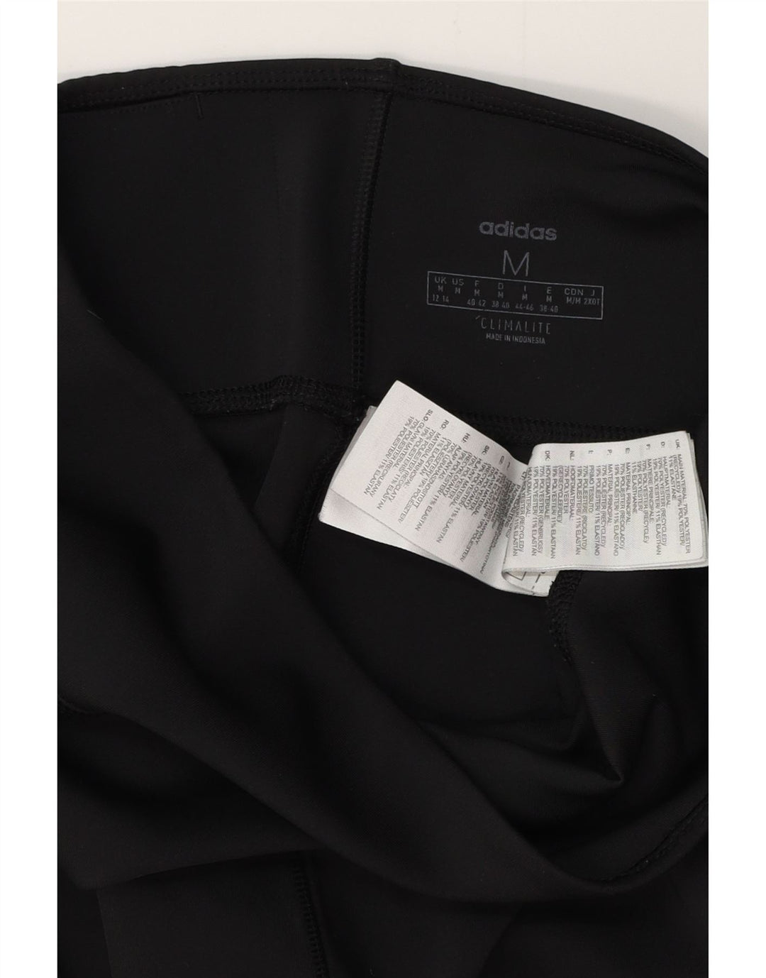 ADIDAS Womens Climalite Leggings UK 12/14 Medium Black Polyester