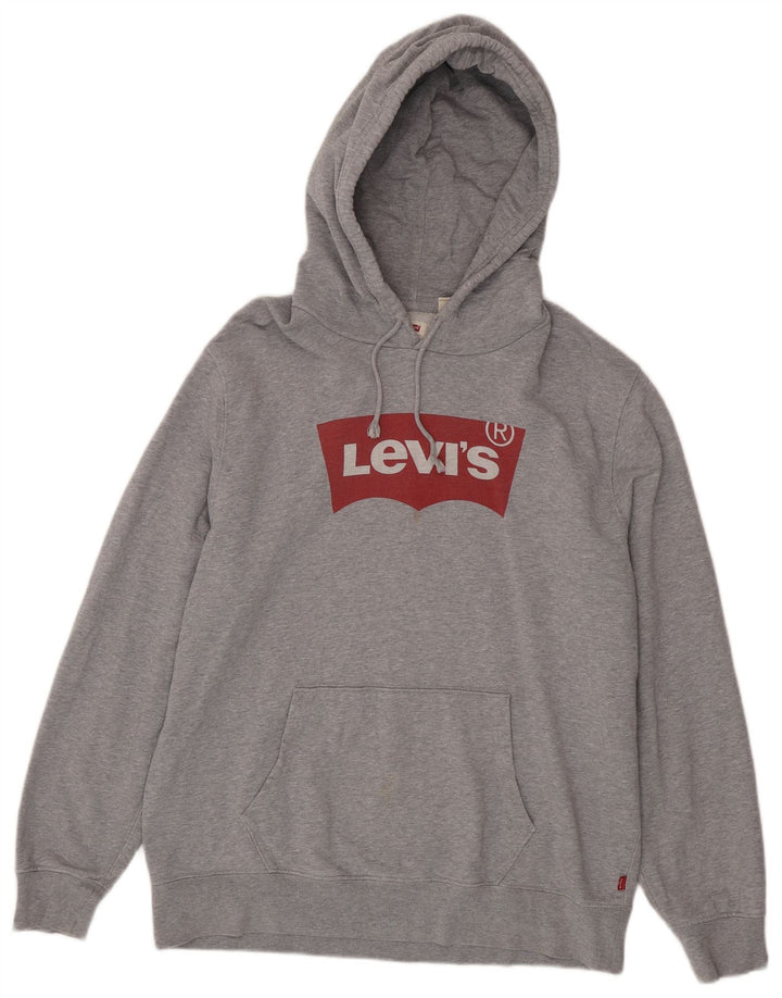 Levi's Grafisk hættetrøje til mænd, stor grå bomuld