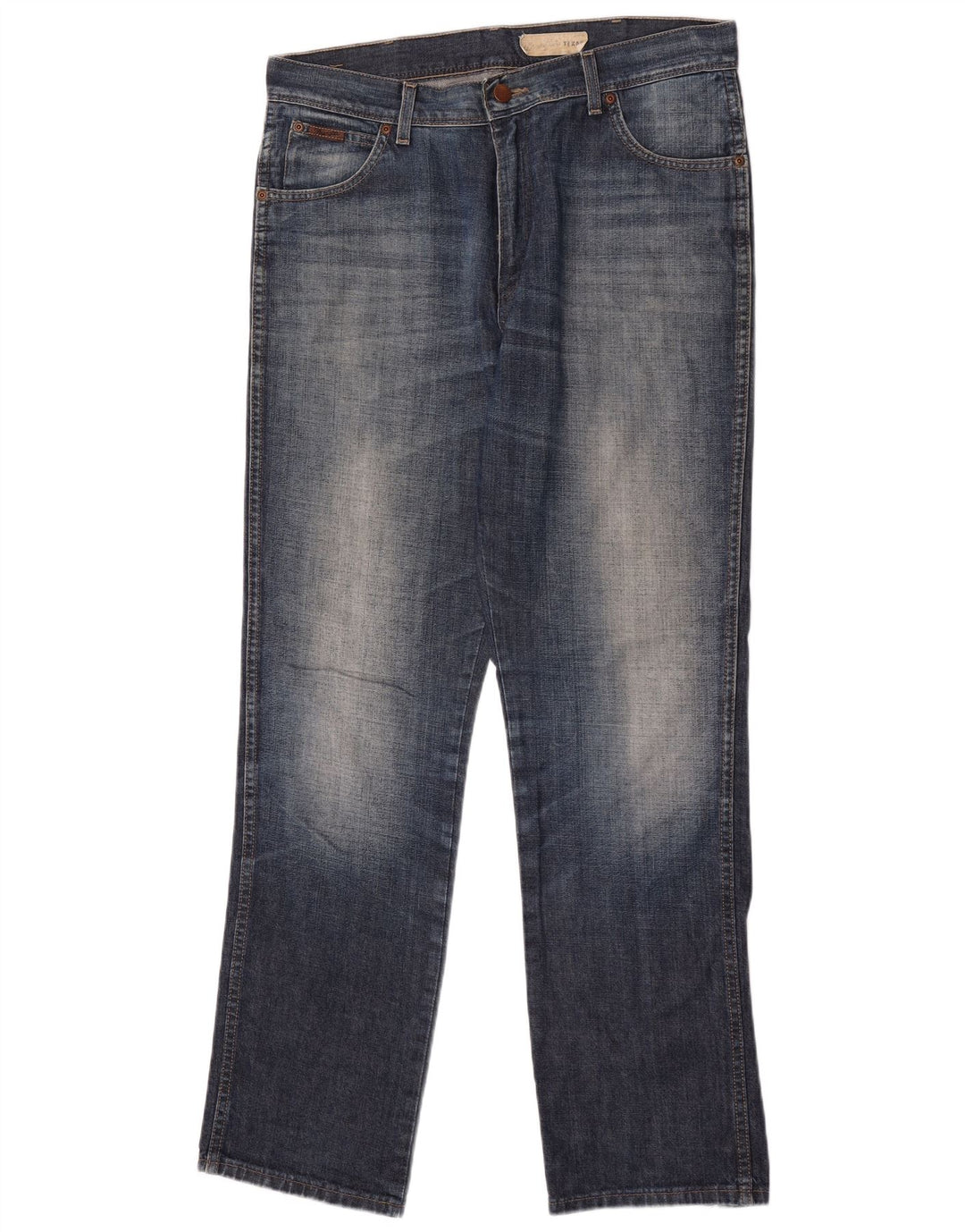 Wrangler Herre Texas Straight Jeans W36 L34 Blå Bomuld