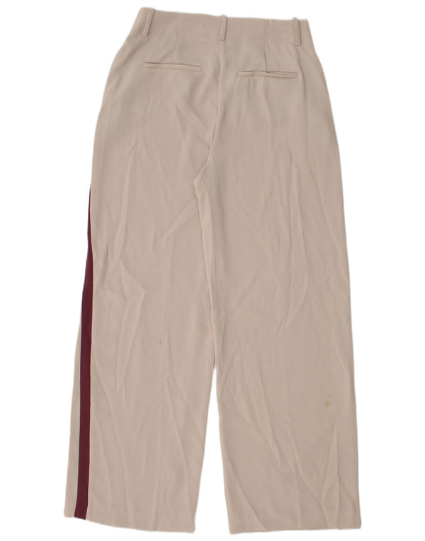 Reiss Kvinder Casual Bukser med brede ben UK 10 Small W30 L30 Beige Colourblock