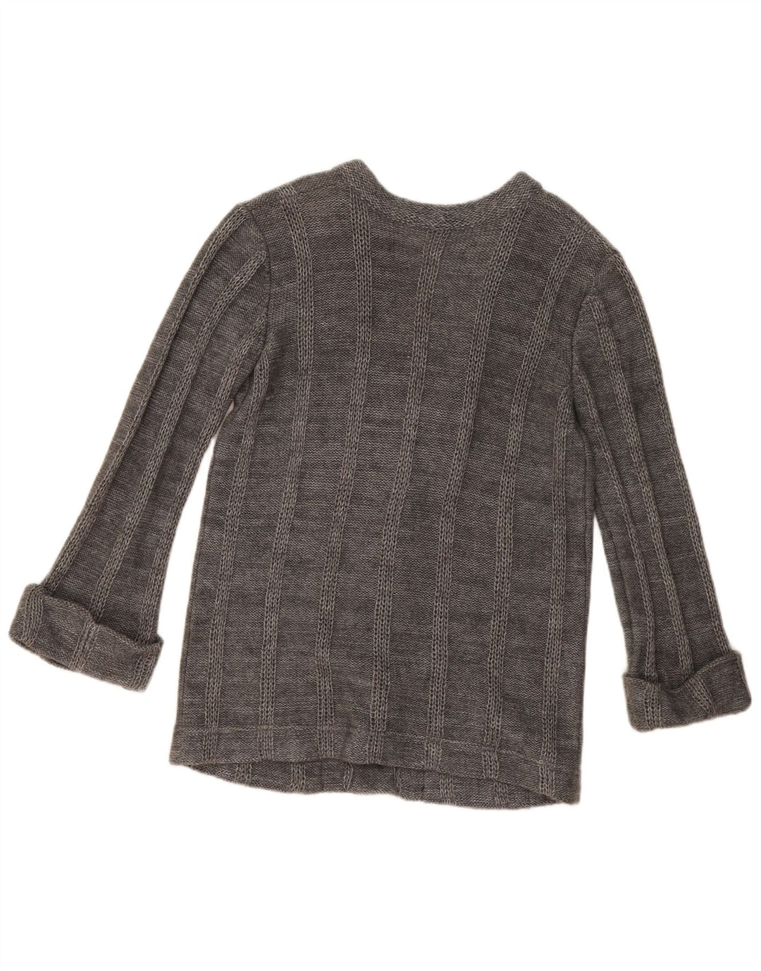 Vintage dame cardigan sweater UK 14 Stor grå stribet