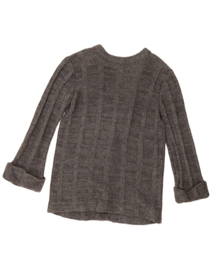 Vintage dame cardigan sweater UK 14 Stor grå stribet
