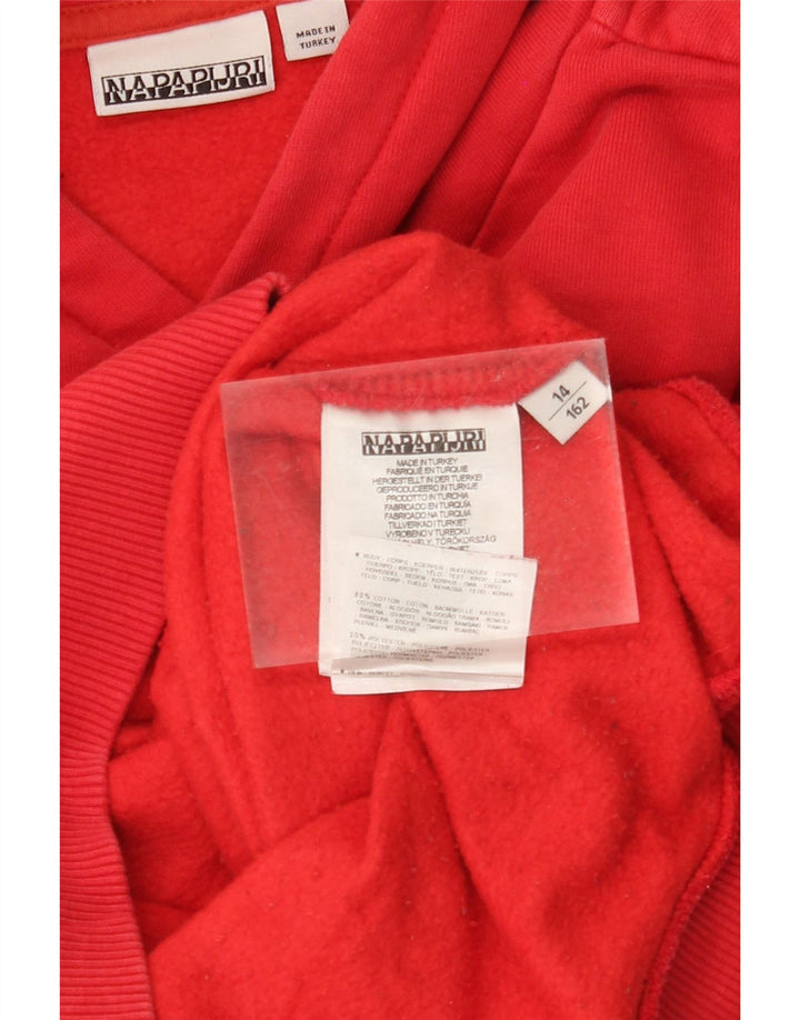 NAPAPIJRI Grafisk hættetrøje til drenge 13-14 år rød bomuld