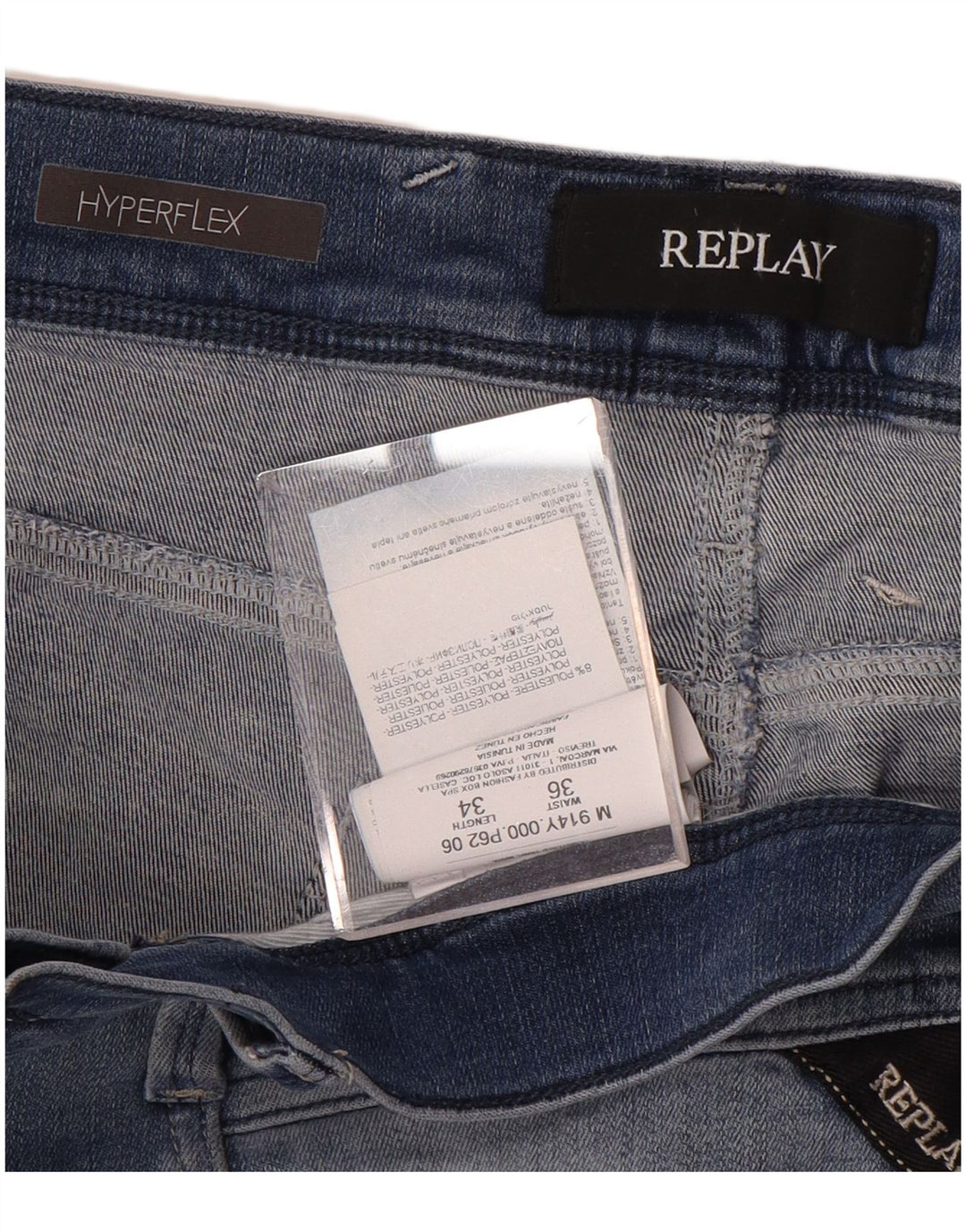 Replay Herre Slim Jeans W36 L34 Blå Bomuld