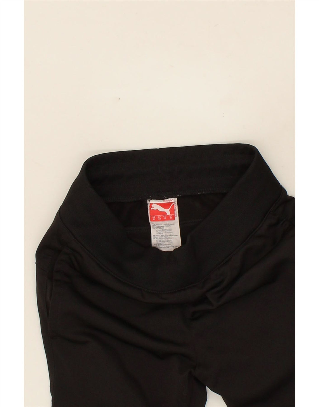 PUMA Girls Tracksuit Trousers Joggers 9-10 Years Black Polyester Vintage Puma and Second-Hand Puma from Messina Hembry 