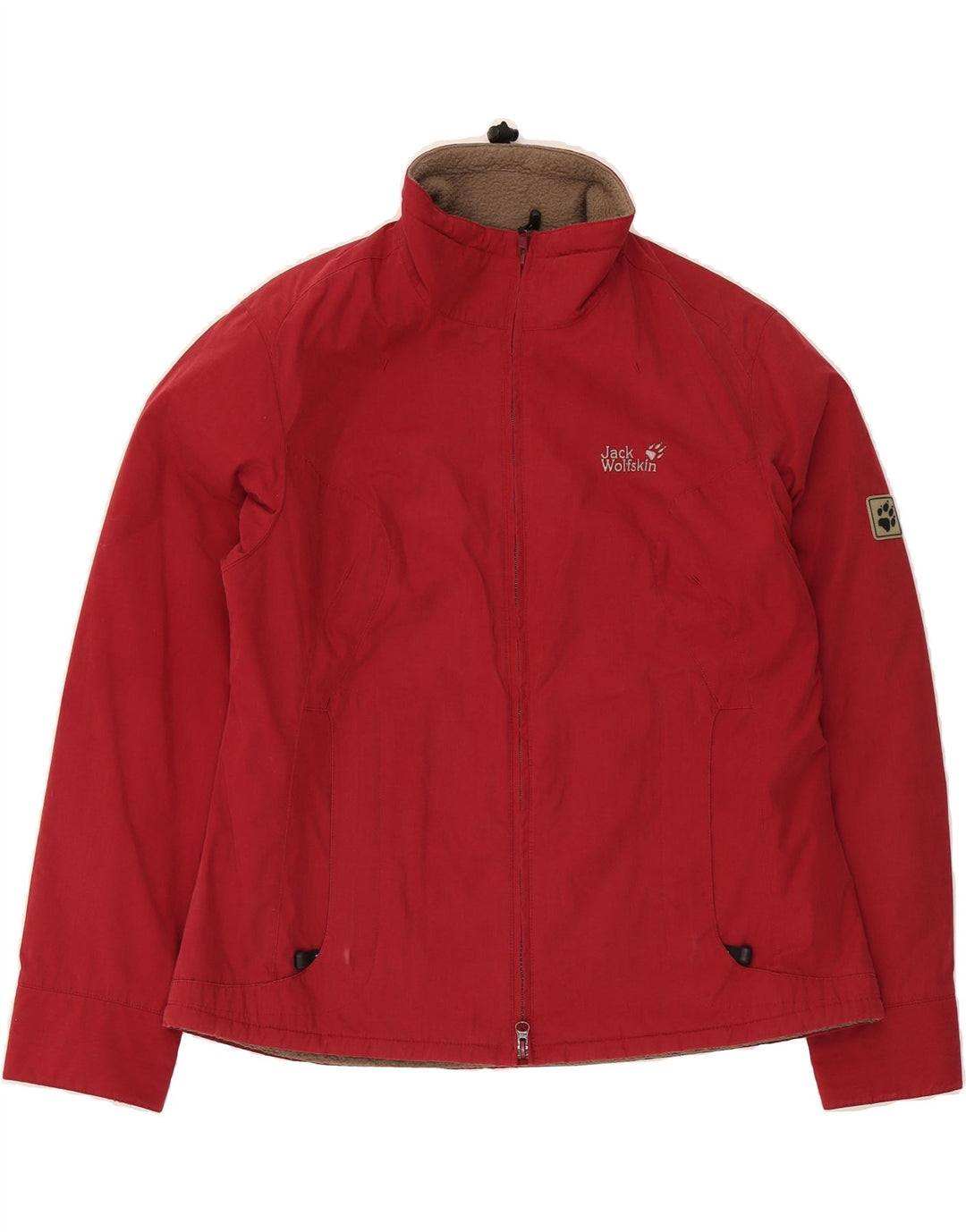 JACK WOLFSKIN Womens Windbreaker Jacket UK 16 Large  Red Polyester Vintage Jack Wolfskin and Second-Hand Jack Wolfskin from Messina Hembry 