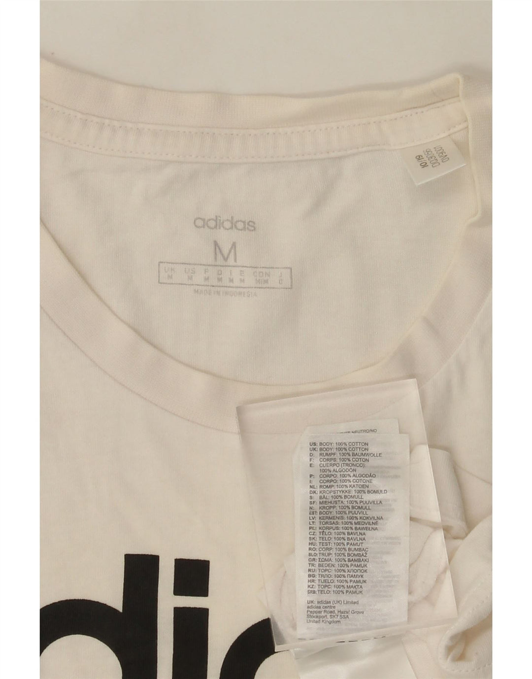 Adidas Grafisk T-shirt top til mænd Medium hvid bomuld