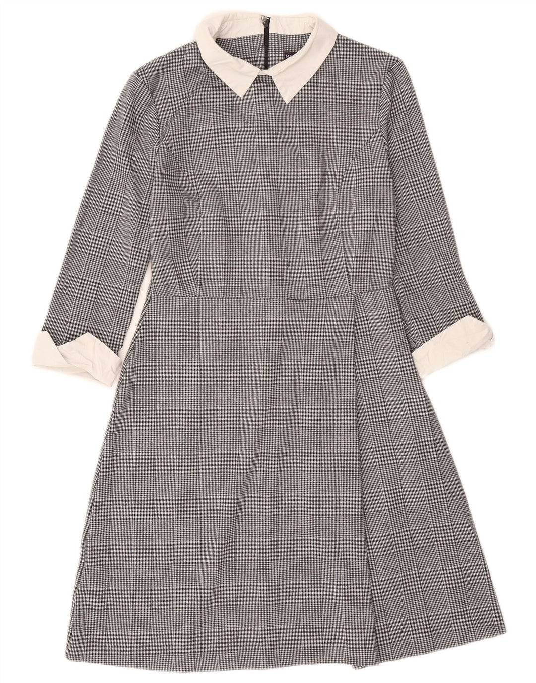 Marks & Spencer Dame A-Line Kjole UK 10 Small Black Houndstooth