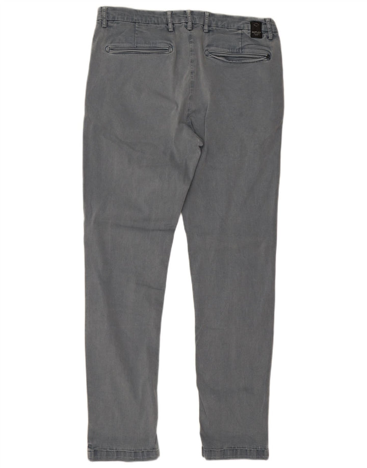 Replay Herre Slim Jeans W34 L32 Grå Bomuld