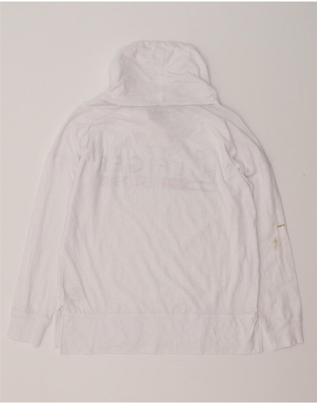 TOMMY HILFIGER Dame Oversized grafisk top Langærmet UK 10 Small White