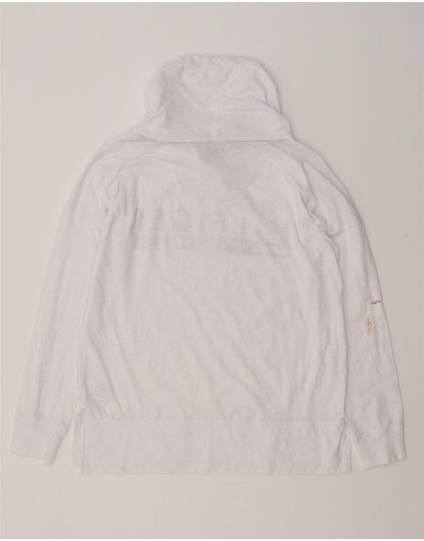 TOMMY HILFIGER Dame Oversized grafisk top Langærmet UK 10 Small White