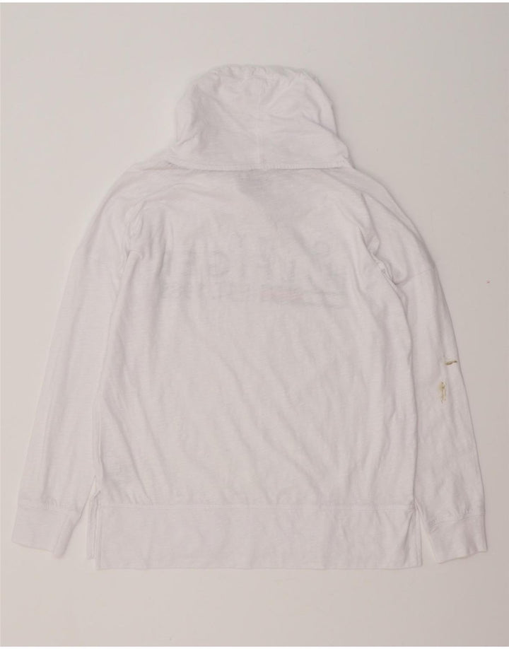 TOMMY HILFIGER Dame Oversized grafisk top Langærmet UK 10 Small White