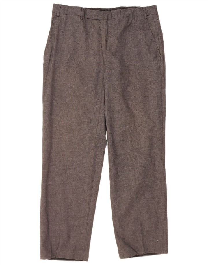 AQUASCUTUM Mens Straight Suit Trousers W34 L29 Grey