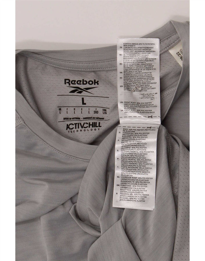 Reebok Herre T-Shirt Top Stor Grå Polyester