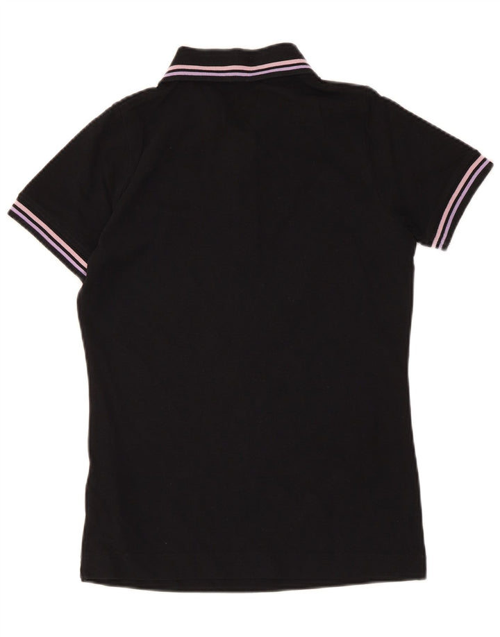 Kappa Dame Polo Shirt UK 10 Small Black Bomuld