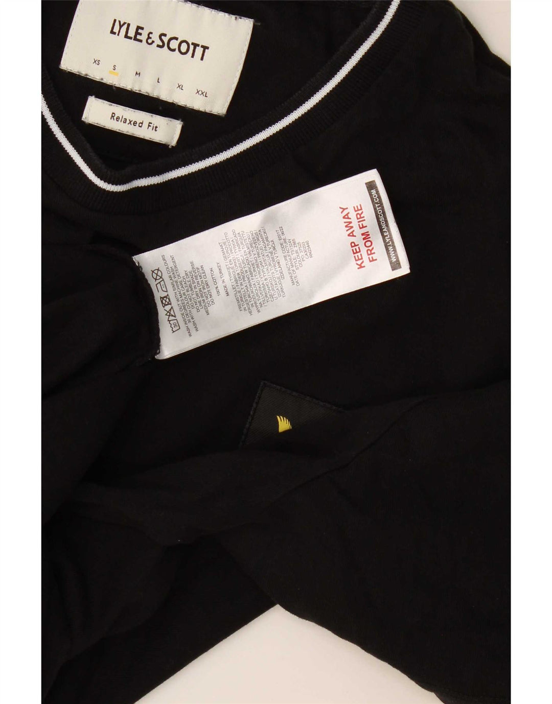 Lyle & Scott Herre Relaxed Fit T-shirt Top Lille sort bomuld