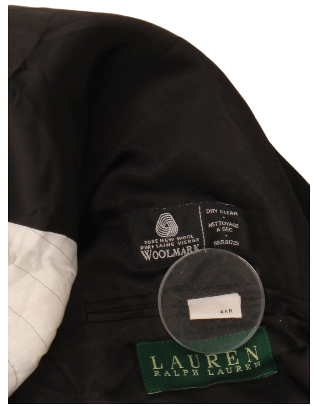 Ralph Lauren Herre 2 Button Blazer Jacket UK 46 2XL Sort Uld