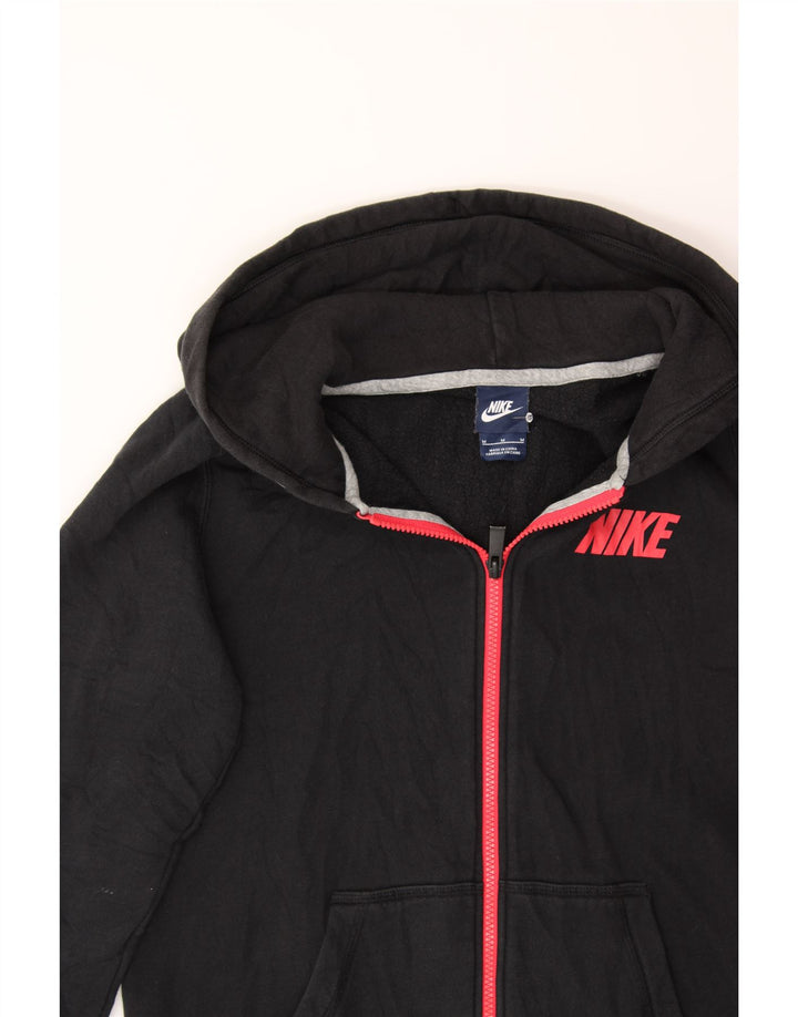 NIKE Womens Zip Hoodie Sweater UK 14 Medium Black Vintage Nike and Second-Hand Nike from Messina Hembry 