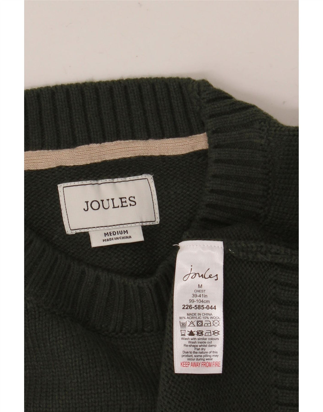 Joules Herre Grafisk Crew Neck Jumper Sweater Medium Grøn Akryl