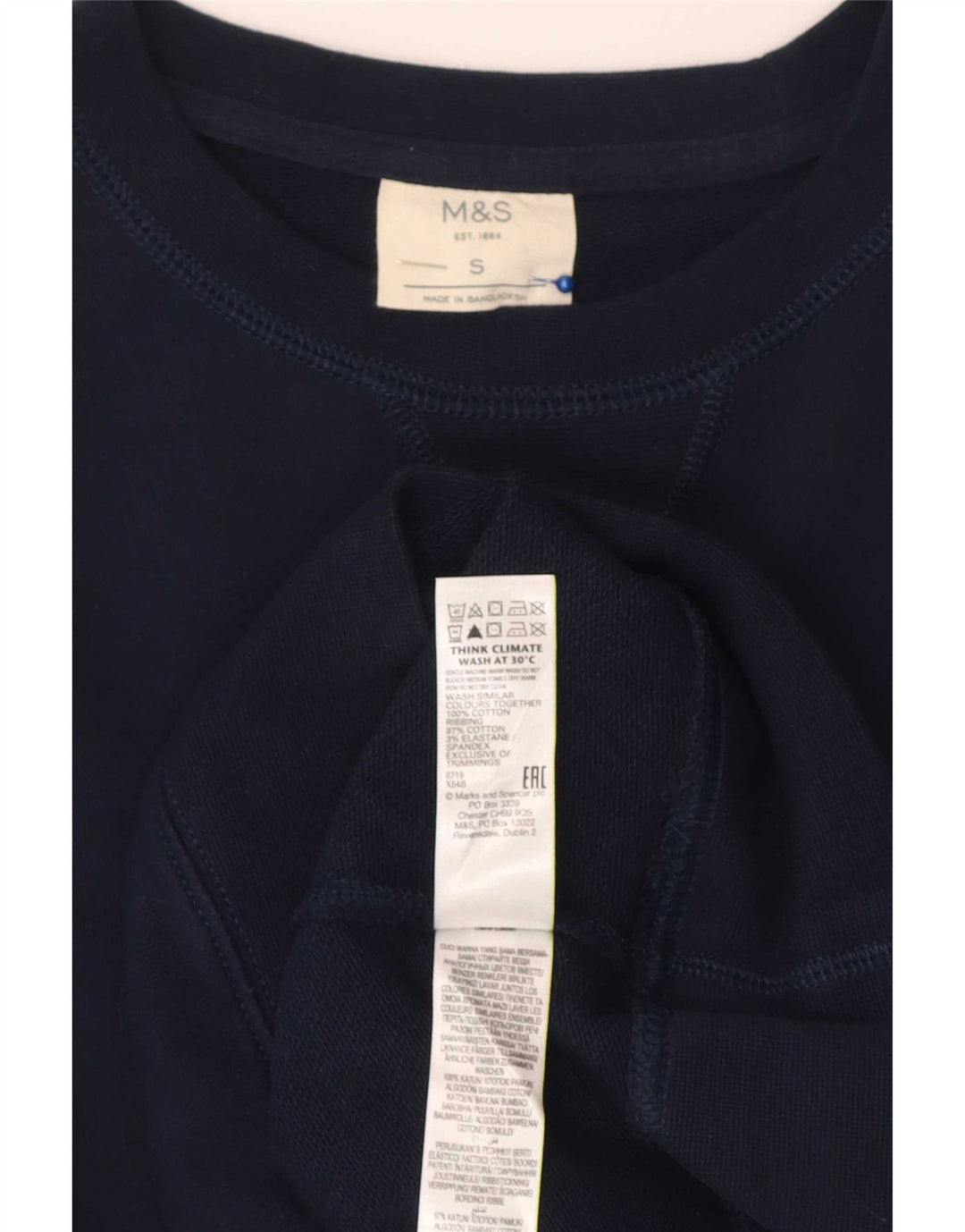 Marks & Spencer Sweatshirt til mænd, lille marineblå bomuld