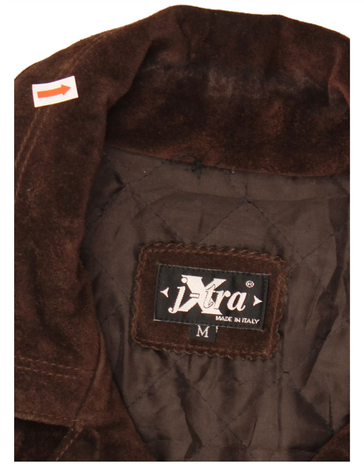 VINTAGE Dame Oversized Oversized ruskindsjakke UK 14 Medium Brown