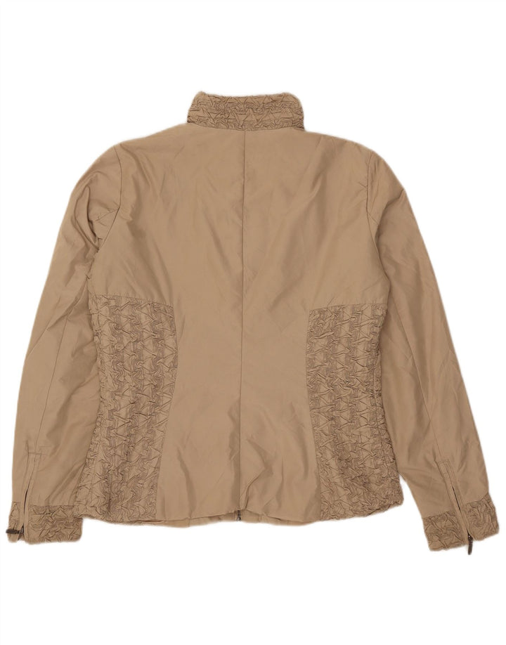 Zara Womens Bomber Jacket UK 14 Medium Beige
