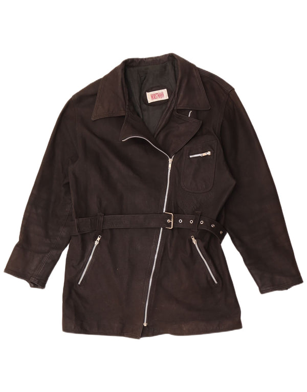 Vintage dame læderjakke UK 20 2XL Brun