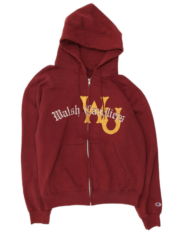 Champion Dame Grafisk Hættetrøje Sweater UK 14 Medium Maroon