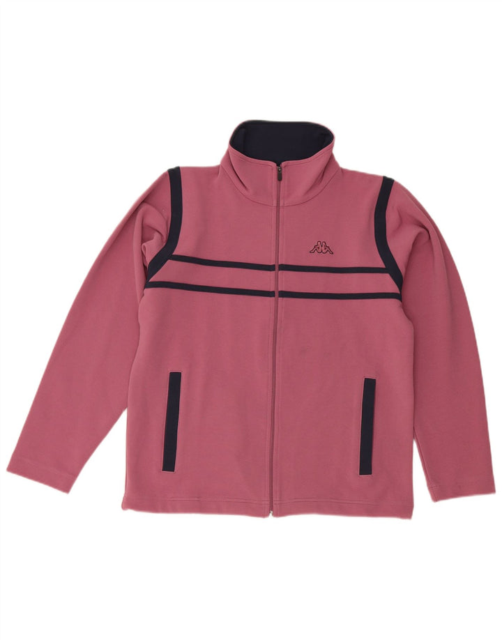 Kappa træningsdragt topjakke til kvinder UK 10 Small Pink Colourblock Polyester