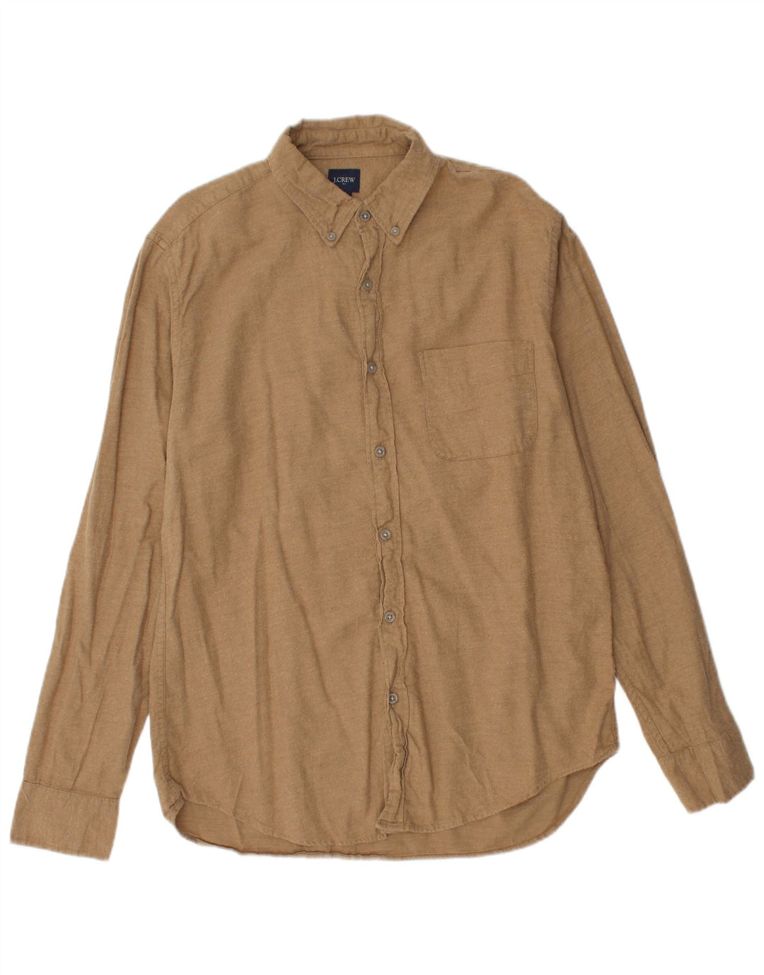 J. CREW Herre Flanelskjorte Medium Beige Bomuld