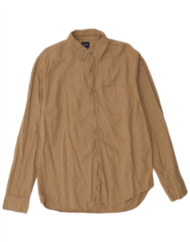 J. CREW Herre Flanelskjorte Medium Beige Bomuld